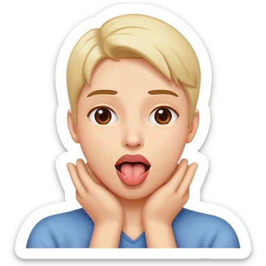 make a person with their hands around their neck and their tounge out sticker