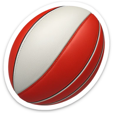australian rules football ball with equal sized horizontal red, white, black stripes sticker