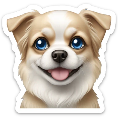 Shi tzu chihuahua dog with blue eyes  sticker