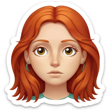 Redhead hippie with tired eyes  sticker