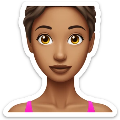 Brunette beauty in pink bikini sticker