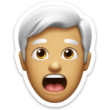 The face who sticks out tongue violently sticker