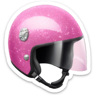 pink glittery motorbike helmet sticker