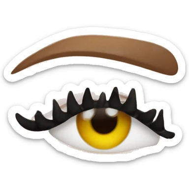 two oval eyes with eyelash sticker