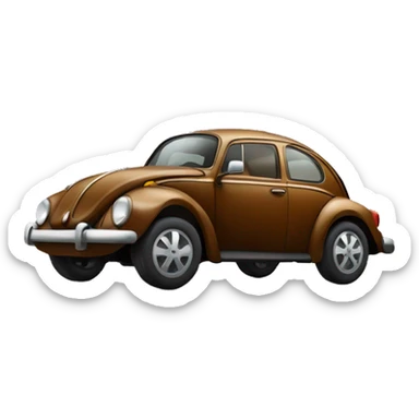 Brown Volkswagen Beetle sticker