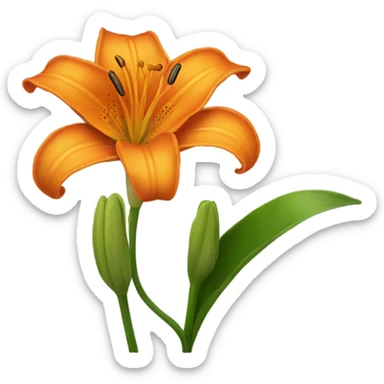 one orange lily sticker