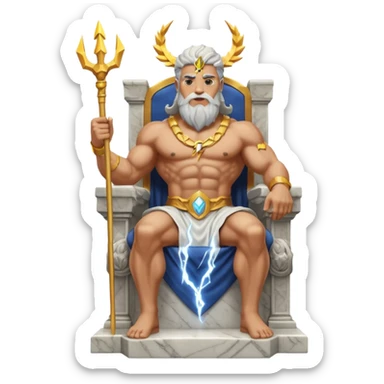 god zeus statue on a throne sticker