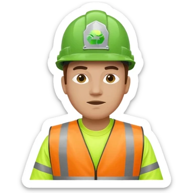 garbage man with green helmet sticker