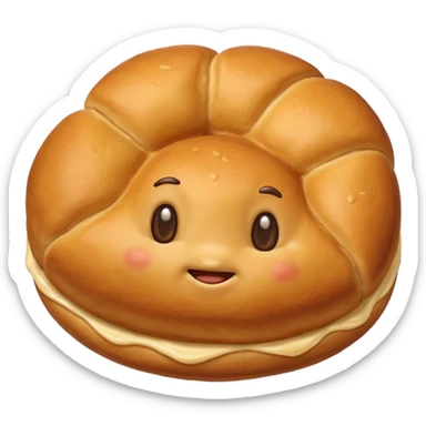 fried ball of dough, South African vetkoek, golden brown, simple, appetizing emoji sticker