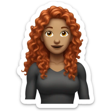 Sporty Girl kettlebelt coach with long curly red hair sticker