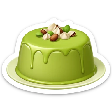 Normal green pudding emoji WITHOUT PLATE OR CONTAINER. sticker