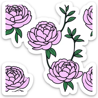 lilac pastel peonies sticker