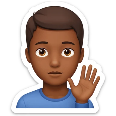 A boy showing right cheek to her mother asking for a gentle playful slap only boy no picture of mother included in emoji sticker