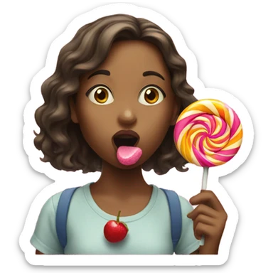 Girl that licks a lolipop sticker