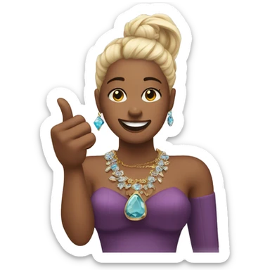 Thumbs up with jewelry and nails sticker