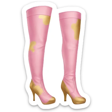 pink and gold thigh high boot sticker