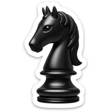 black chess pieces, knight piece sticker