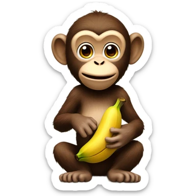 ￼Monkey holding a banana sticker