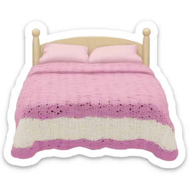 Bed emoji with crochet blanket sticker