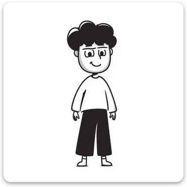 person with a happy emoji mask, sad eyes visible behind sticker