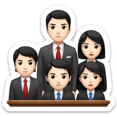 congressional meeting of people with black hair and white skin sticker