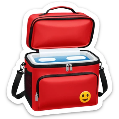 red cooler bag sticker