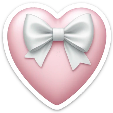 Pastel pink heart with white bow sticker