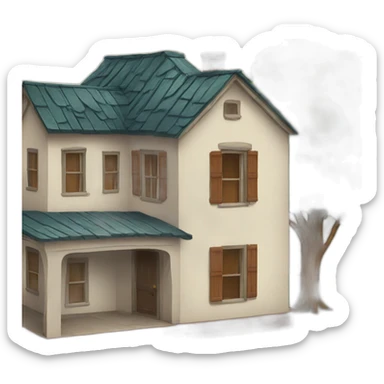 House with cowboy hat sticker