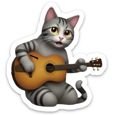 gato escuchando musica sticker