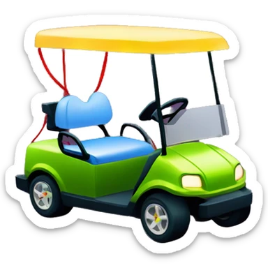 Golf cart lit up with Christmas lights and sound sticker