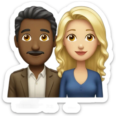 Couple of a colombian man and a french woman sticker