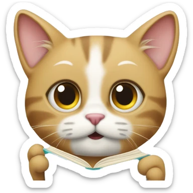 Eine Katze die ein Buch liest  sticker