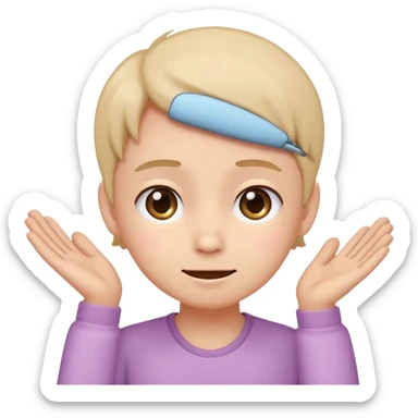 Cute character emoji, looking awkward and embarrassed. 
Scratching their head. 
Nervous smile, slight blush, eyes looking away. 
Small timid posture. 
Simple 2D flat style, pastel colors, clean outline, transparent background. sticker