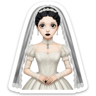 Lene Lovich like victorian creepy bride sticker