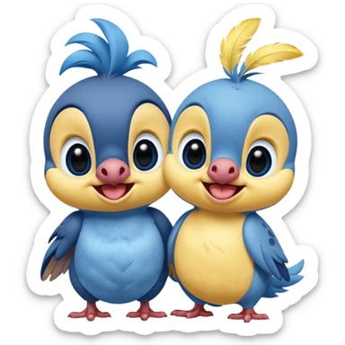 Tweety and Stitch laughing  sticker
