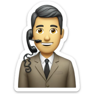 persona usando un teléfono sticker