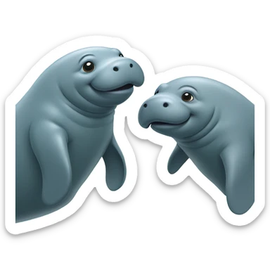 Manatee in love sticker
