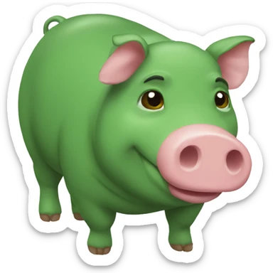 cerdito color verde sticker