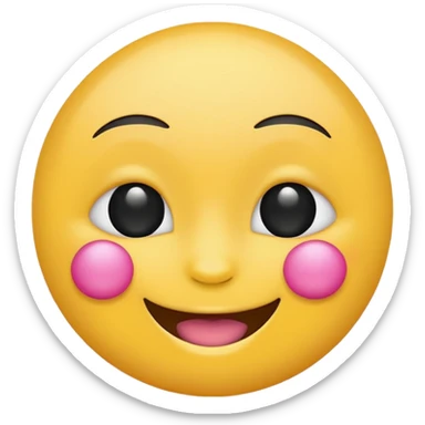 Yellow emoji with pink under eye patches sticker