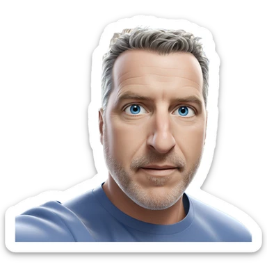 realistic portrait of blue-eyed male sticker