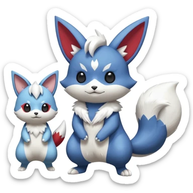 Zangoose-Meowstic-Minccino-Delcatty-Pachirisu-fusion sticker