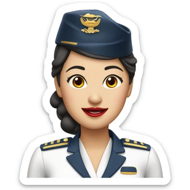 Spirit airlines flight attendant Asian red lipstick sticker