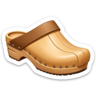 simple wooden traditional minimal clog  sticker