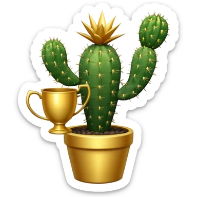 golf trophy cactus sticker