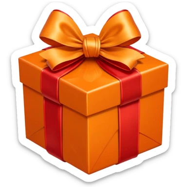 Decorative Gift Box orange sticker