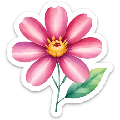Watercolor flower sticker