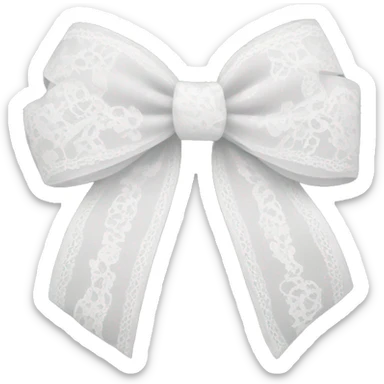 white bow with lace sticker