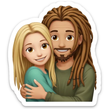 dreadhead hugging white girl sticker