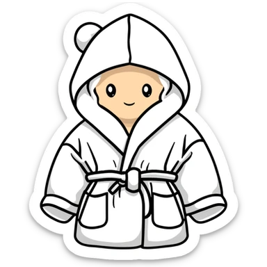 cozy pink fluffy dressing gown with hood sticker