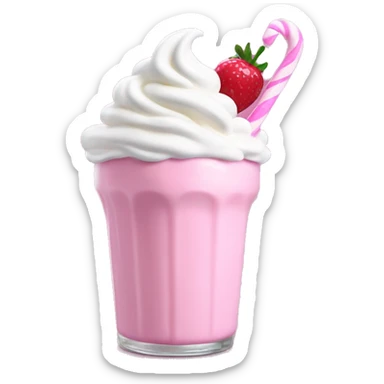 Pink milkshake with pink whip cream sticker